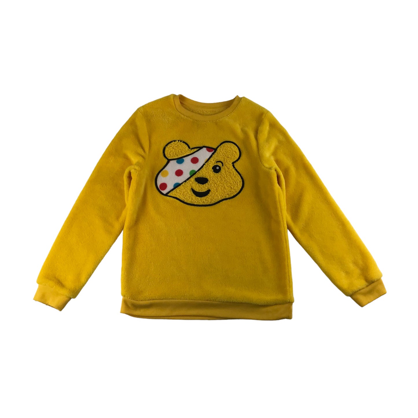 George Pyjama Set Yellow White Pudsey Bear Polka Dot Fleece