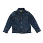 River Island denim jacket 5-6 years blue denim cotton with graphic prints
