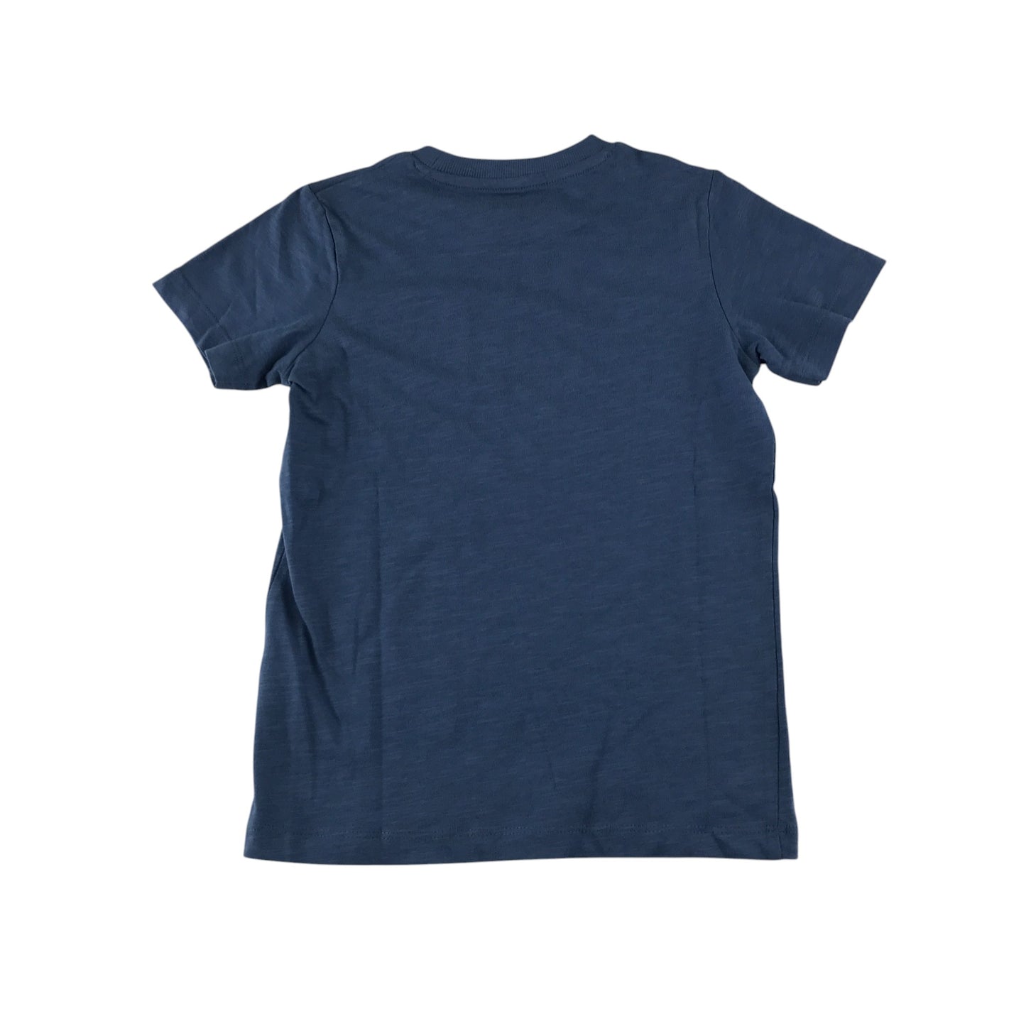 Matalan t-shirt 6-7 years blue plain with front pocket cotton