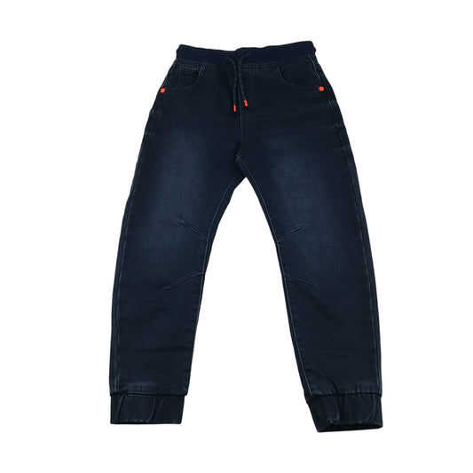 F&F jogger jeans 6-7 years dark blue elasticated waist