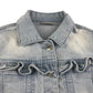 Matalan denim jacket 6-7 years light blue frill detail stretchy