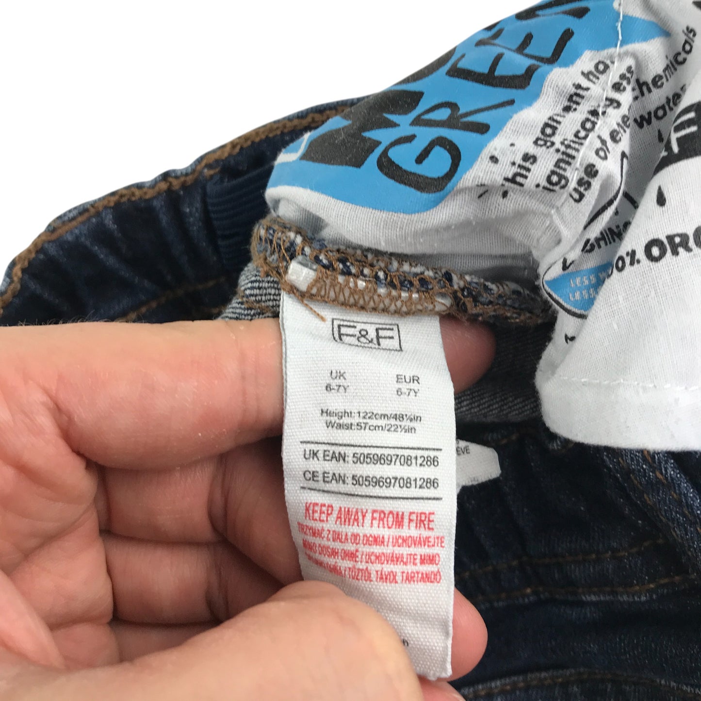 F&F jeans 6-7 years dark blue denim