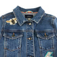 Joules denim jacket 7-8 years blue denim with sequin patchwork