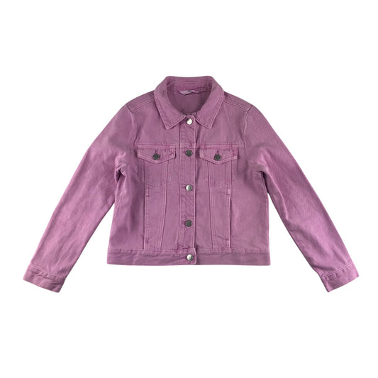 M&S denim jacket 9-10 years pink cropped cotton