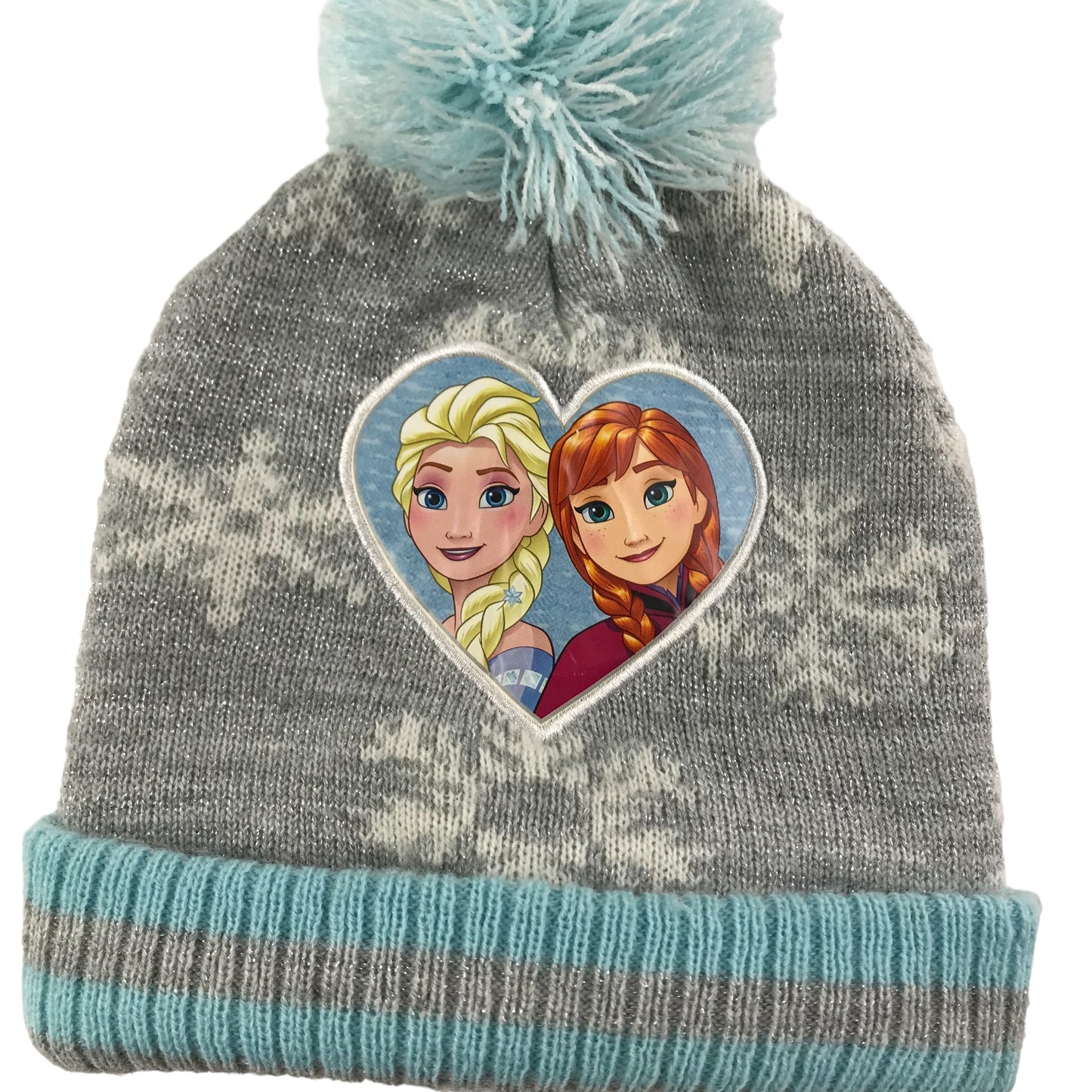 Primark Bobble Hat Kids Size S/M Grey Disney Frozen Anna and Elsa