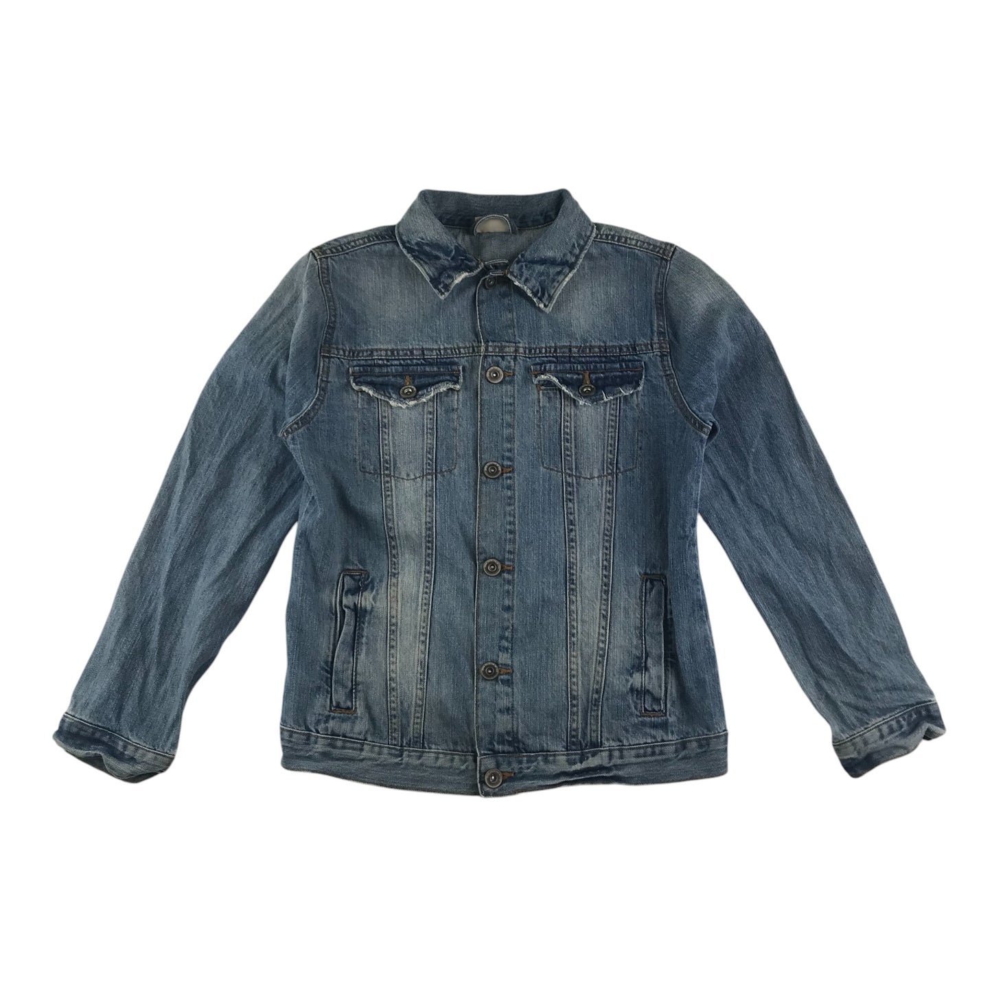 Zara denim jacket 9-10 years blue worn effect cotton