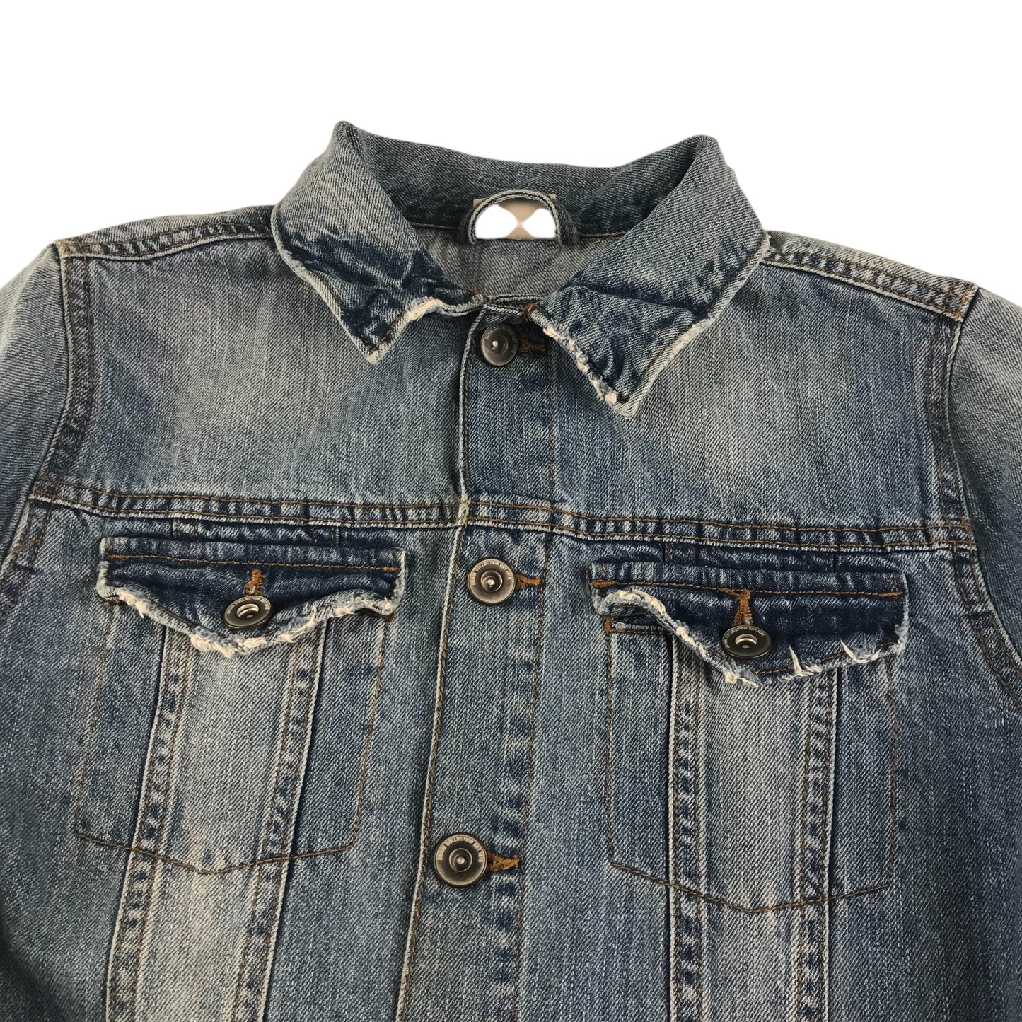 Zara denim jacket 9-10 years blue worn effect cotton