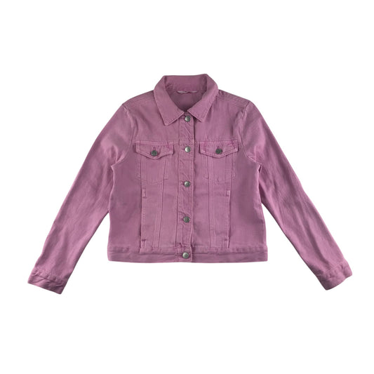 M&S denim jacket 10-11 years pink cropped cotton