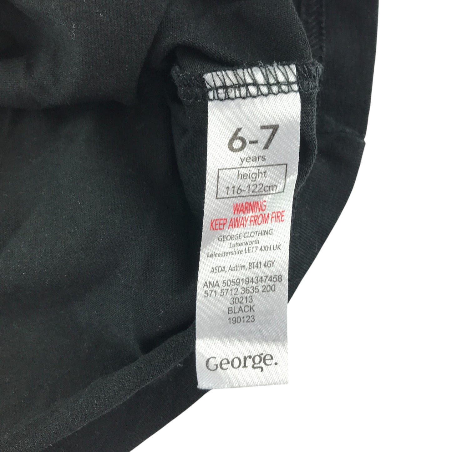 George t-shirt 6-7 years black football graphic design
