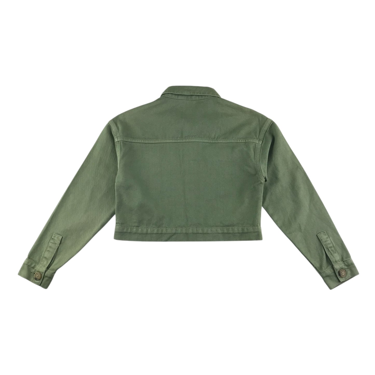 Matalan denim jacket 10-11 years khaki green cropped cotton