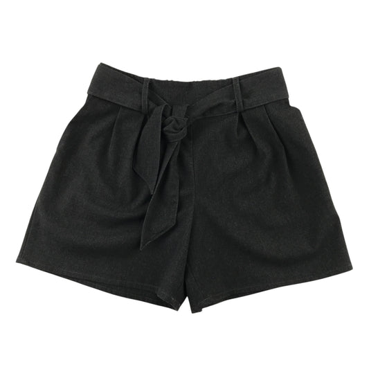 George grey girls school shorts elasticated waist with front belt