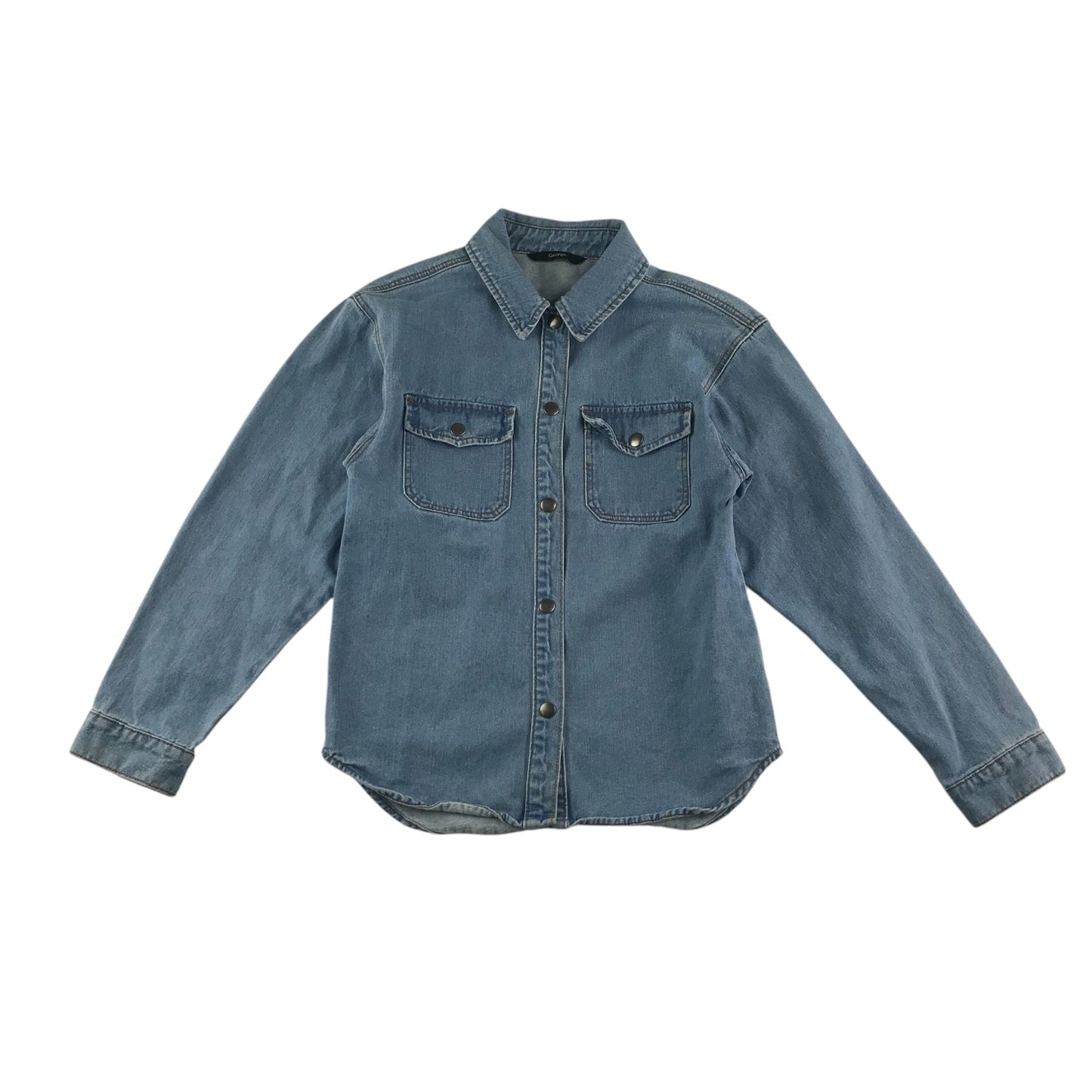 George shirt 11-12 years blue denim cotton