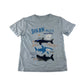 Peacocks t-shirt 6-7 years blue shark sequin graphic design cotton