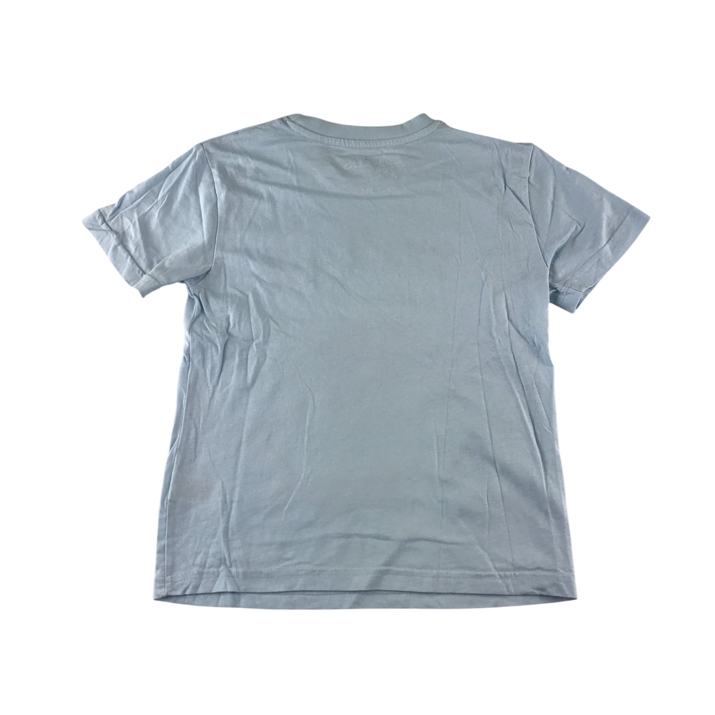 Peacocks t-shirt 6-7 years blue shark sequin graphic design cotton