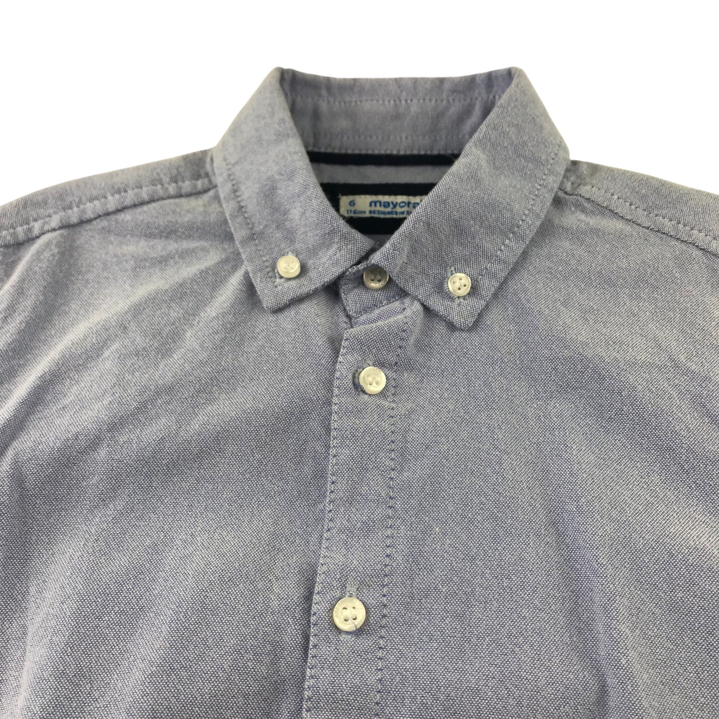 Mayoral Shirt 5-6 Years Blue Plain Cotton