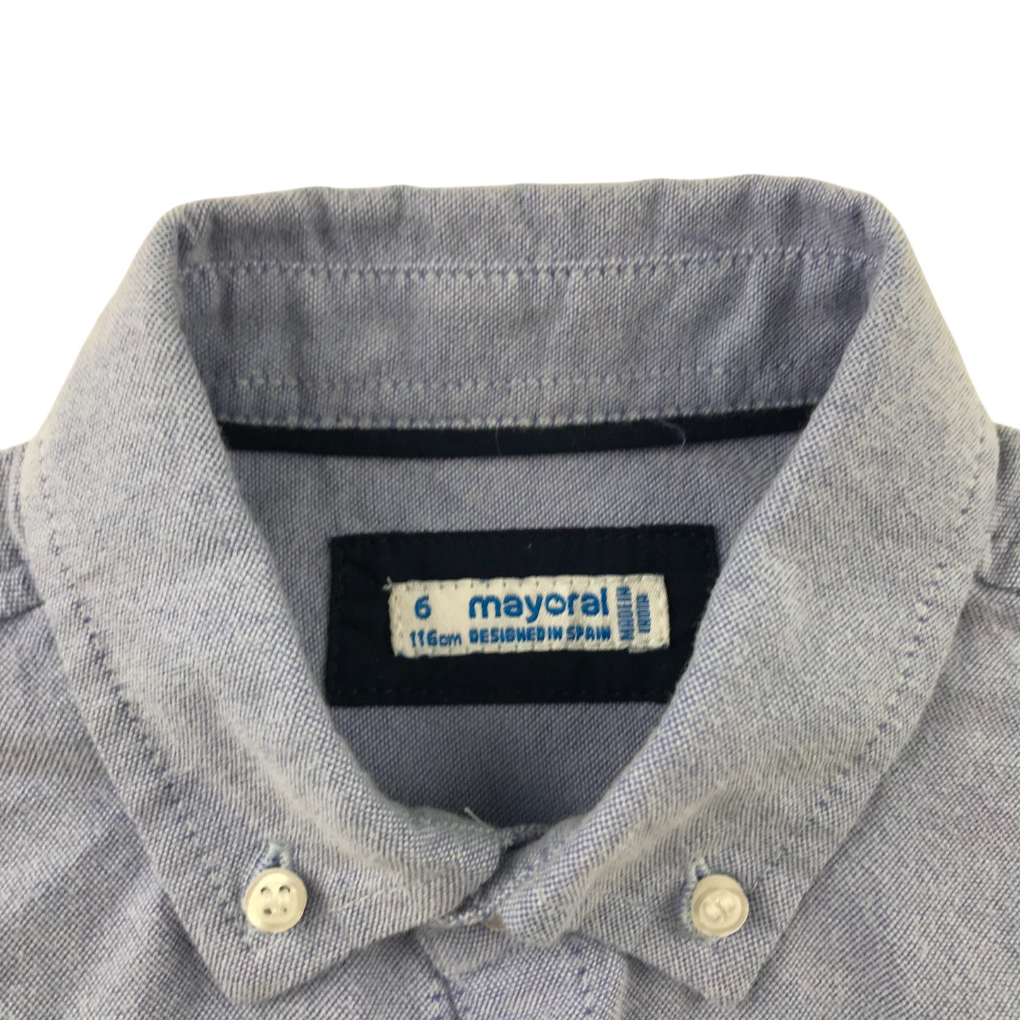 Mayoral Shirt 5-6 Years Blue Plain Cotton