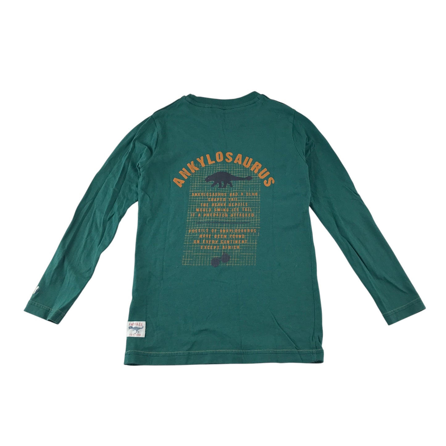 Fatface t-shirt 7-8 years green dinosaur graphic design print cotton