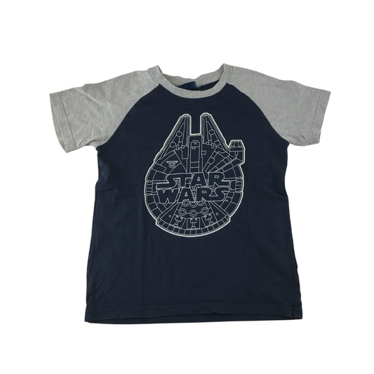 Rock 'N' Roll Pirates t-shirt 7-8 years navy Star Wars Millennium Falcon graphic design cotton