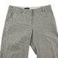 Topshop trouser UK 8 womens white blue striped wide leg cotton