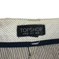 Topshop trouser UK 8 womens white blue striped wide leg cotton