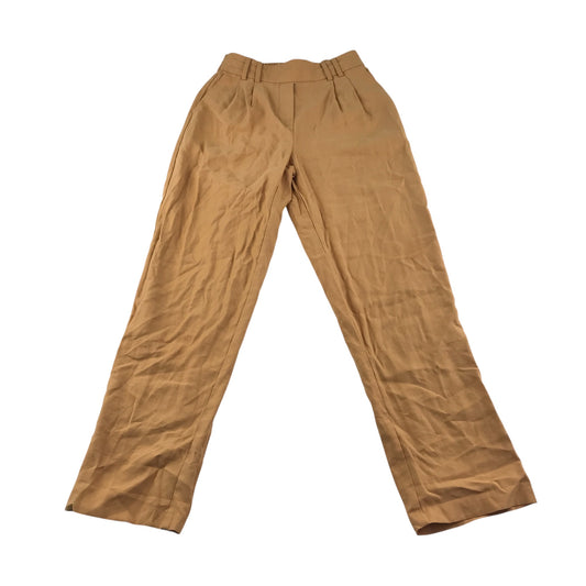 Primark trouser UK 6 womens tan pleated elasticated waist