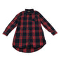 Next Shirt Dress Age 7 Red Navy Check Button Up Cotton