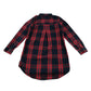 Next Shirt Dress Age 7 Red Navy Check Button Up Cotton