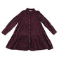 M&S Shirt Dress 7-8 Years Burgundy Button Up Leopard Print