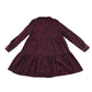 M&S Shirt Dress 7-8 Years Burgundy Button Up Leopard Print