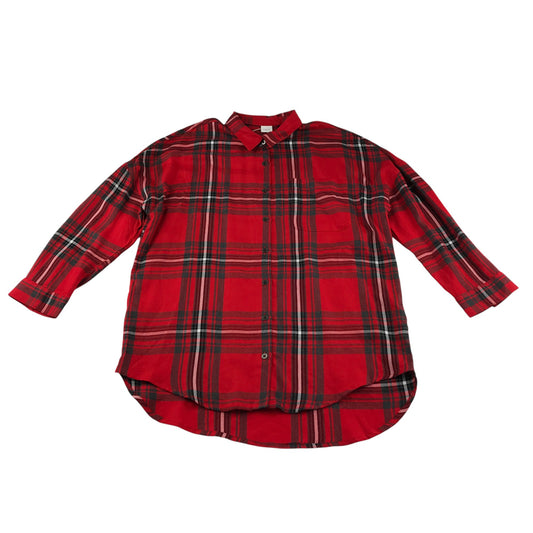 Next Shirt Dress Age 10 Red Multicolour Check Button Up