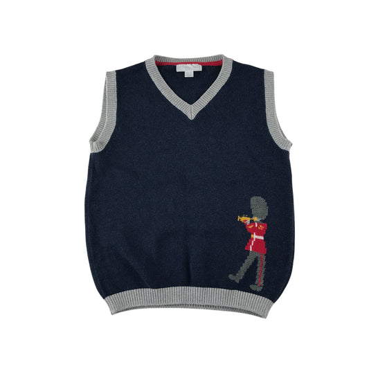 The Little White Company vest 5-6 years navy blue king's guard