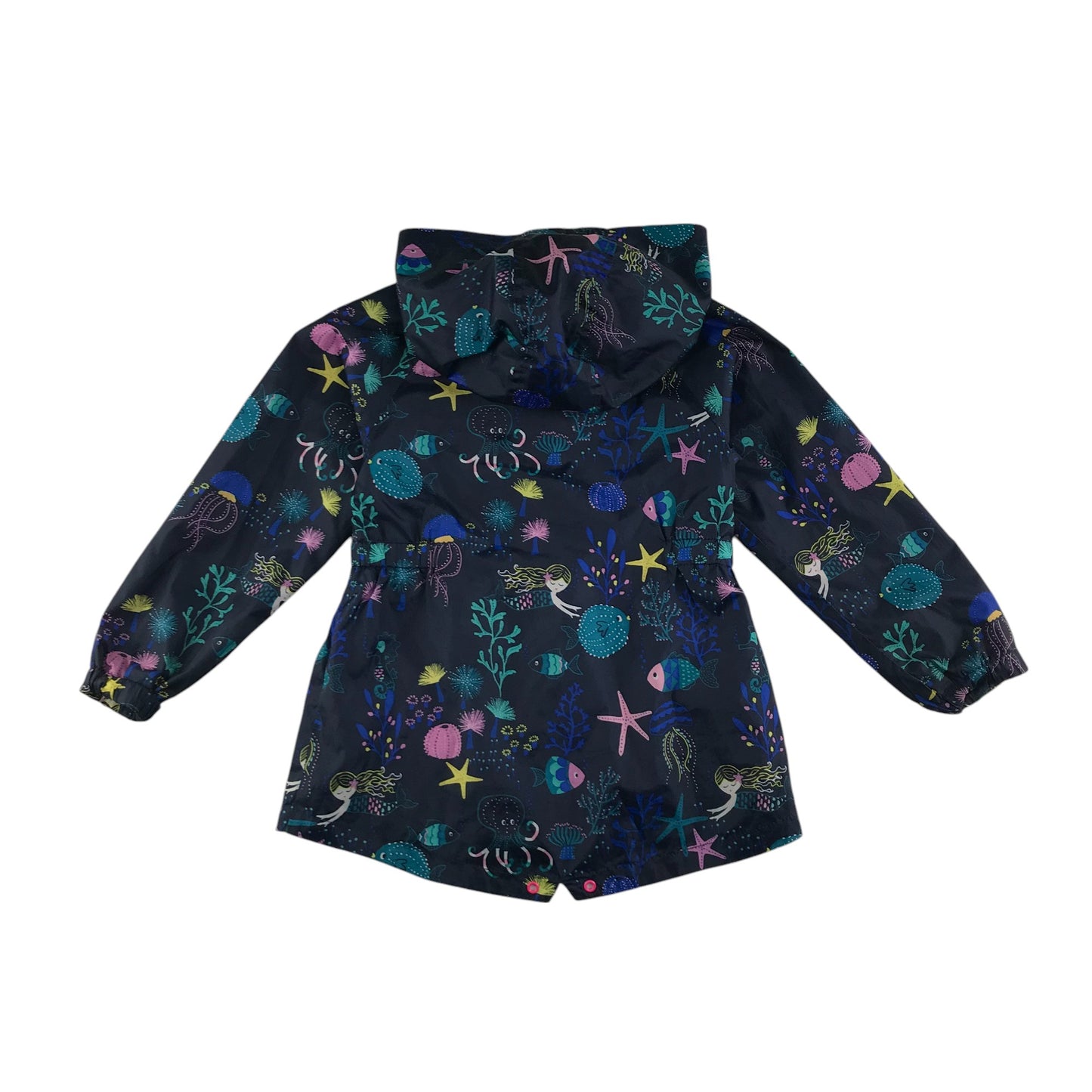 M&S jacket 5-6 years navy and turquoise sea life print