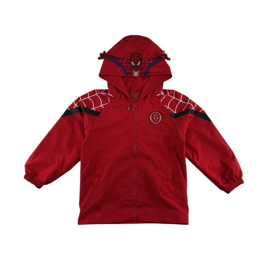 Spiderman light jacket 5-7 years red with hood