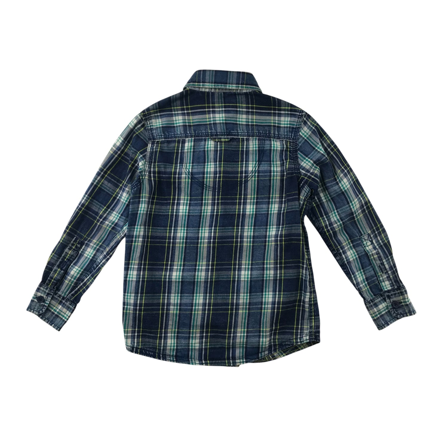 Mantaray Shirt  5-6 Years Green and Navy Checked Button Up