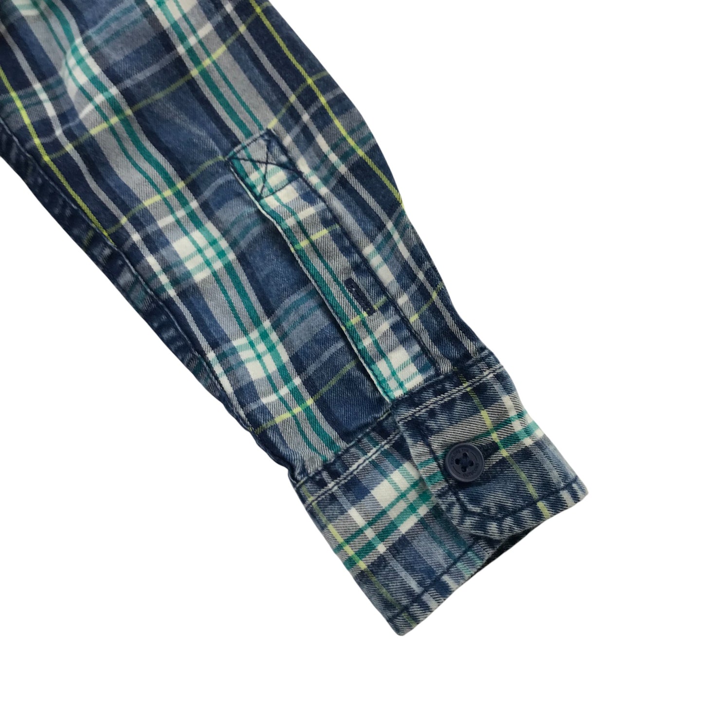 Mantaray Shirt  5-6 Years Green and Navy Checked Button Up