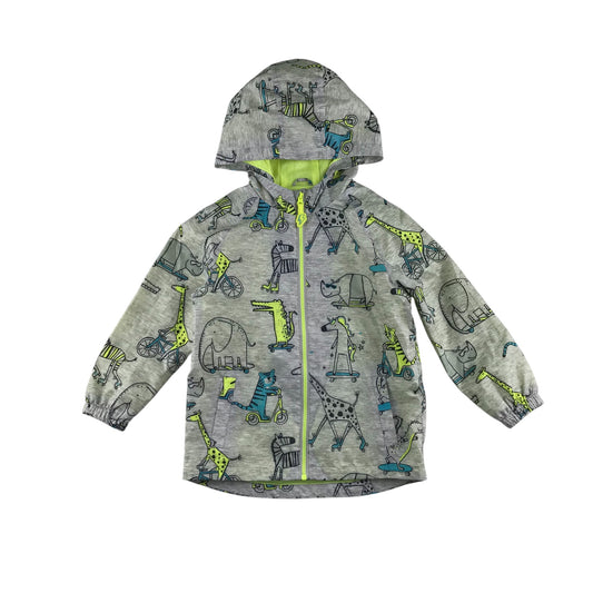 F&F jacket 6-7 years light grey animals windbreaker