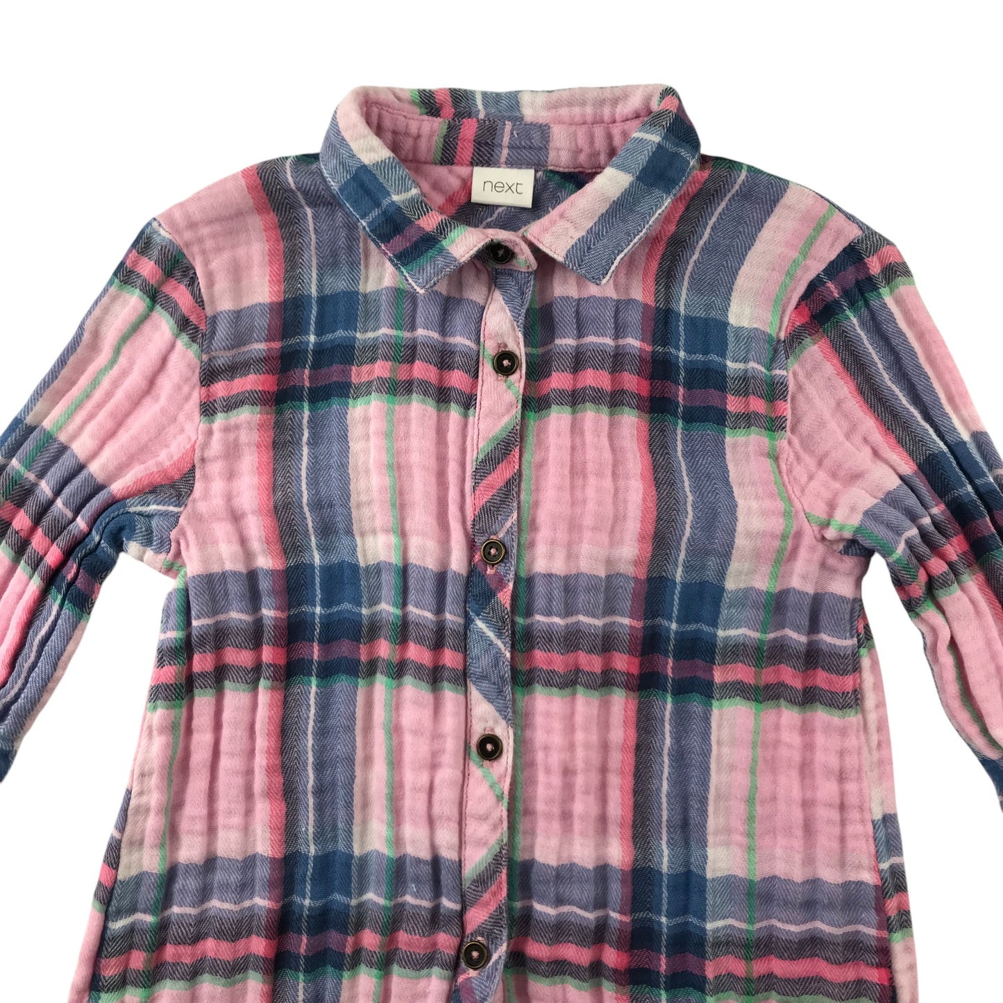 Next Shirt 5-6 years Pink Checked Button Up