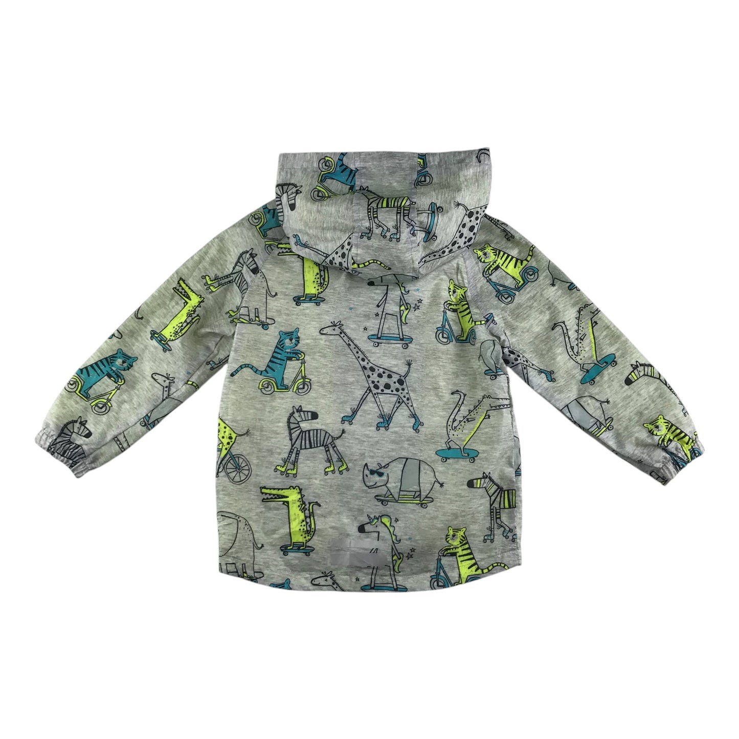 F&F jacket 6-7 years light grey animals windbreaker