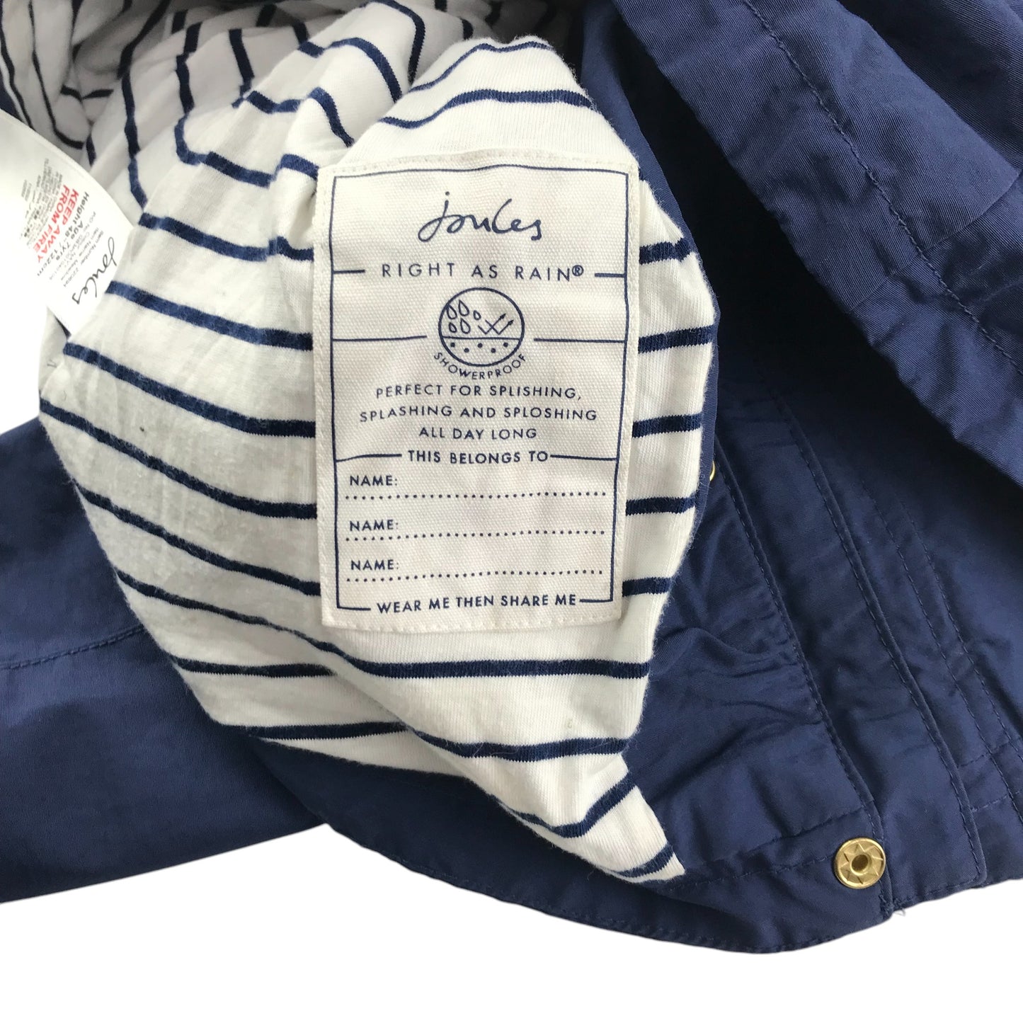 Joules jacket 6-7 years navy blue flared with hood