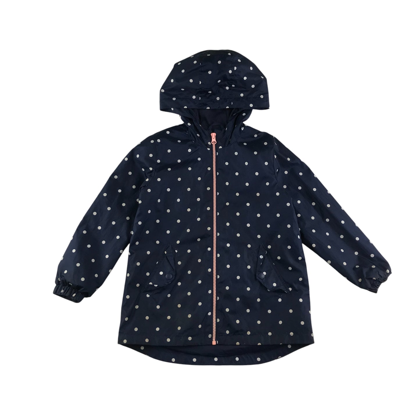 F&F jacket 6-7 years navy blue polka dot windbreaker