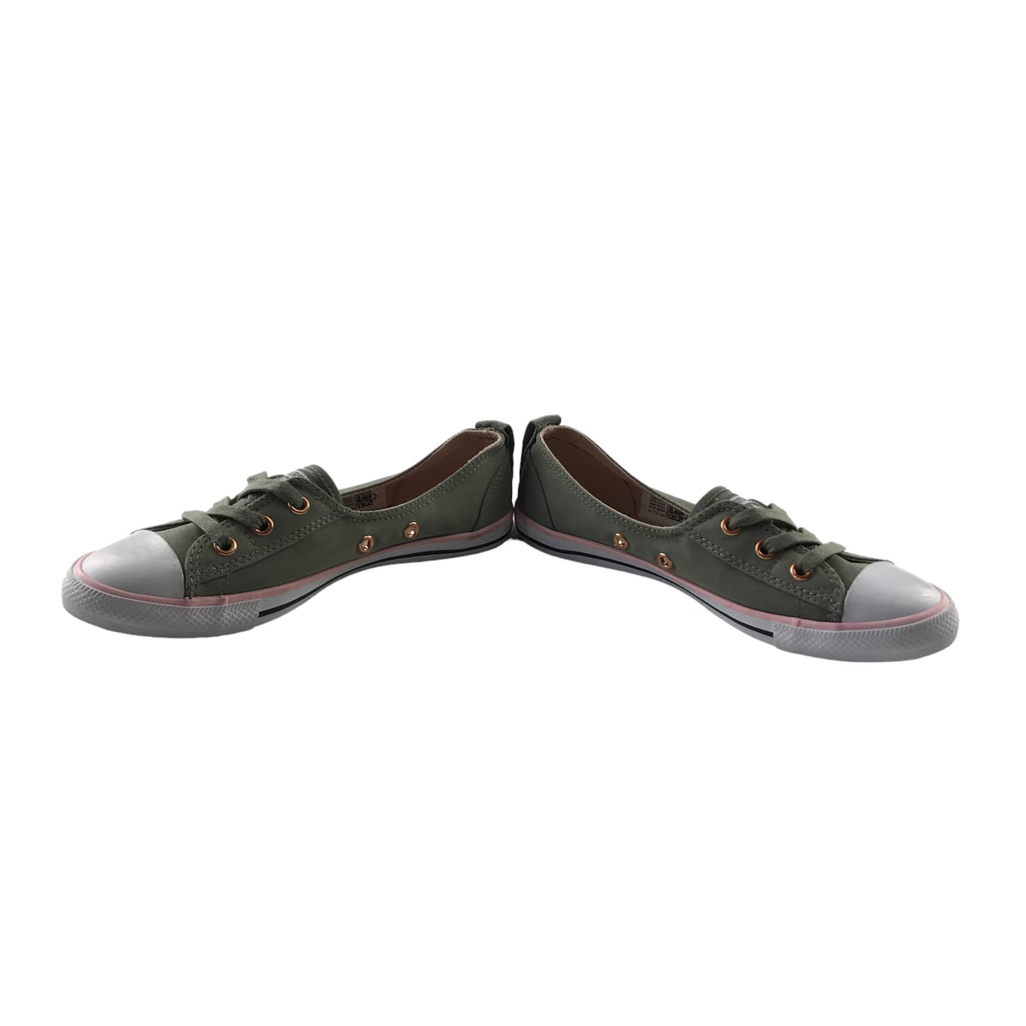 Converse Trainers Shoe Size 3.5 Khaki Green Ballet Style Lace Slip