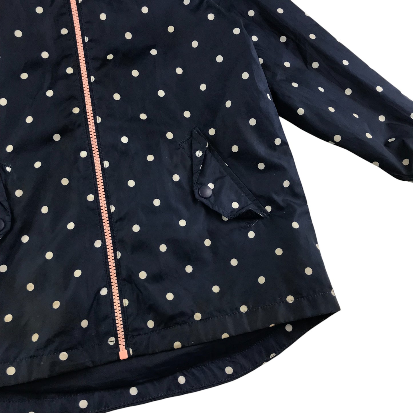 F&F jacket 6-7 years navy blue polka dot windbreaker