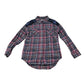 M&S Longline Shirt 9-10 years tan multicolour check button black sequins cotton