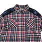 M&S Longline Shirt 9-10 years tan multicolour check button black sequins cotton
