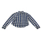 Matalan shirt 11-12 years blue and white checked pattern cropped blouse