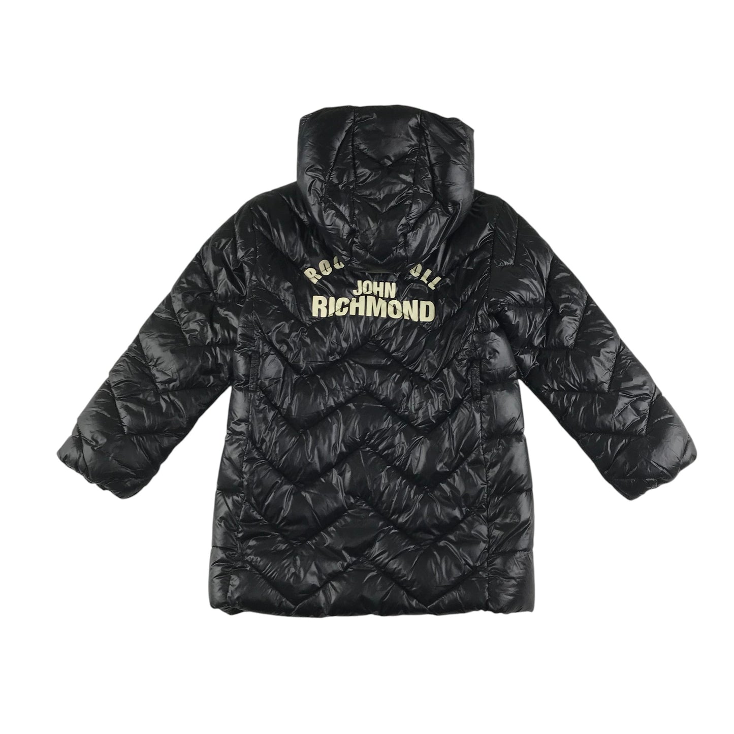 John Richmond jacket 7-8 years black glossy puffer parka