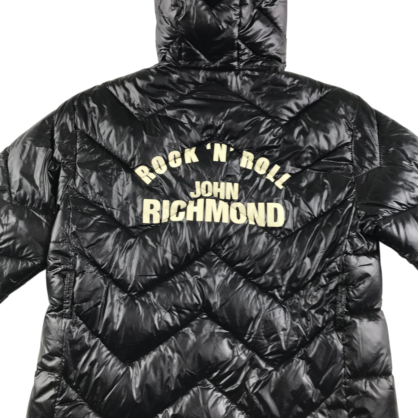 John Richmond jacket 7-8 years black glossy puffer parka