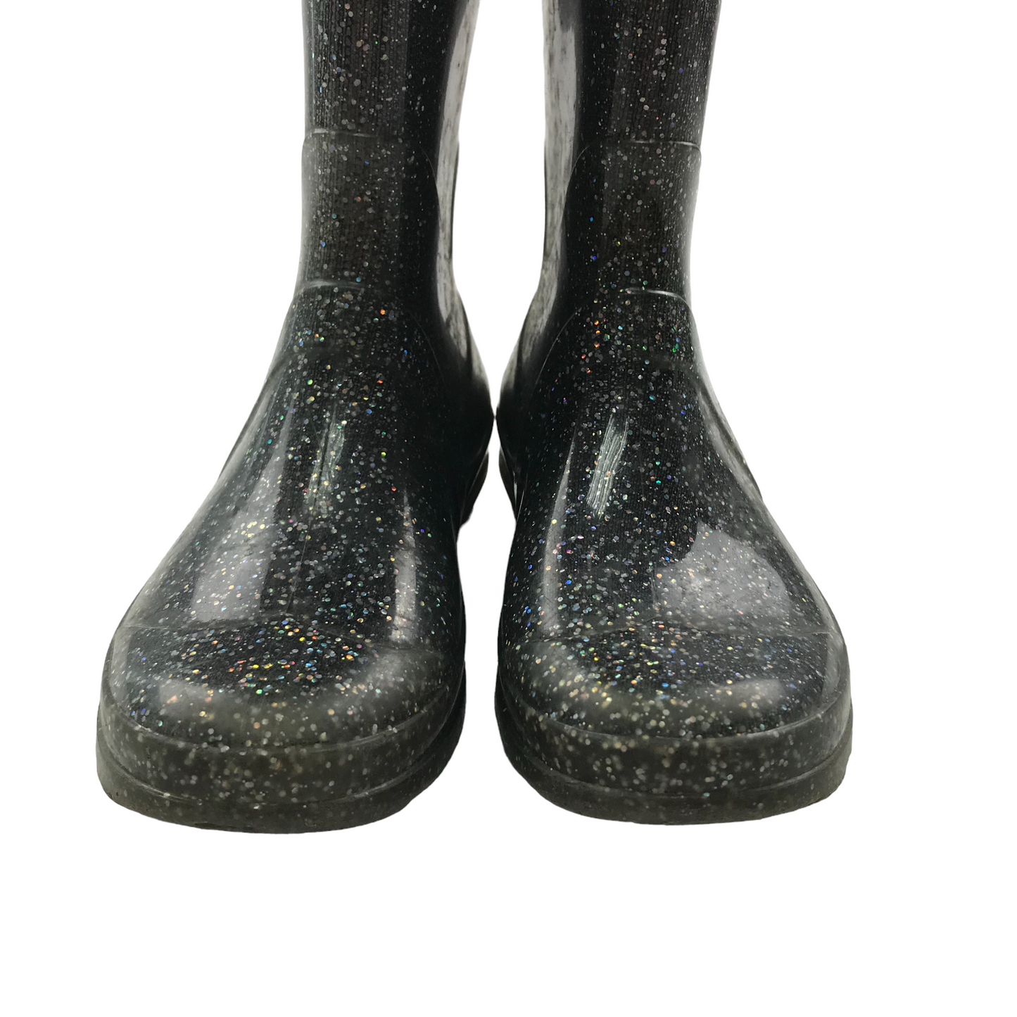 Dark Grey Sparkly Calf Height Wellies Shoe Size 11 junior