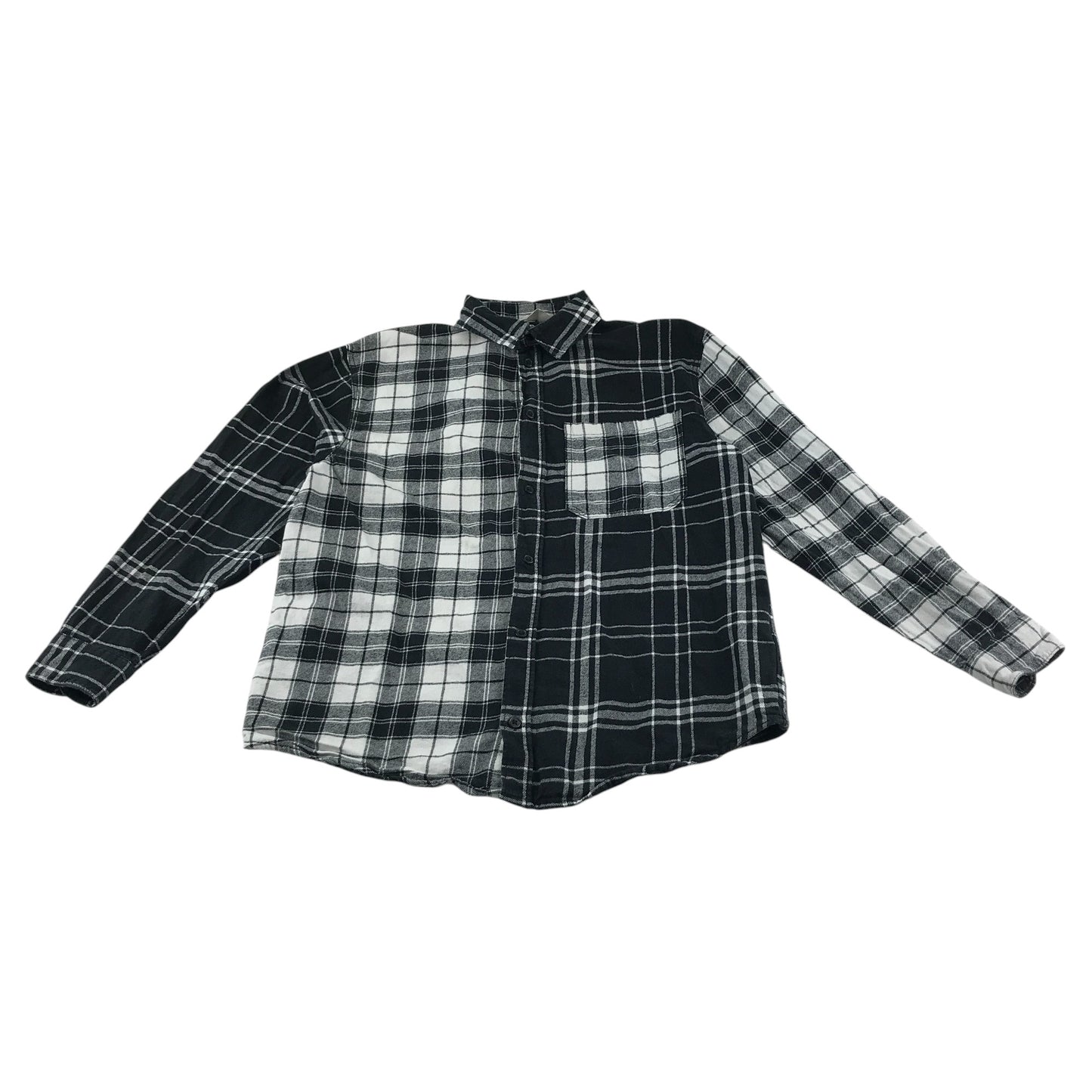 H&M shirt 12-13 years black and white checked pattern