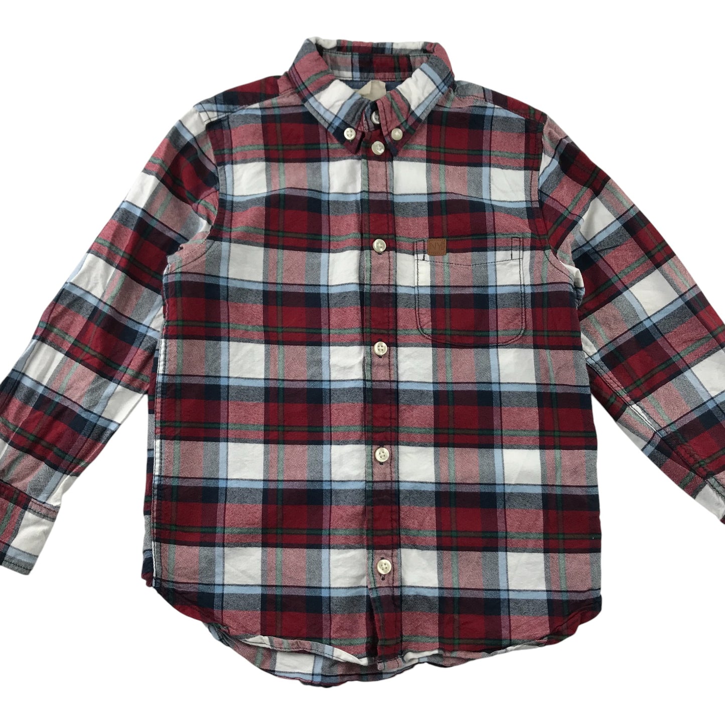 H&M Shirt 5-6 years Red and White Checked Button-Up Cotton